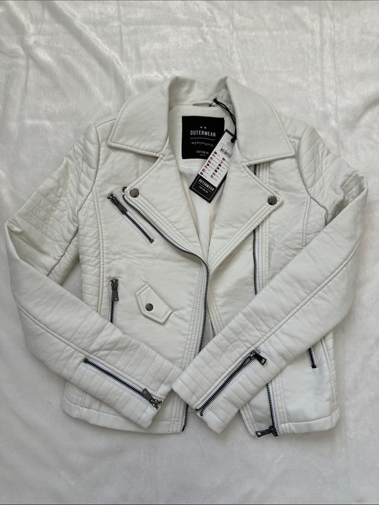 Cotton On Jackets & Blazers - Cotton On "Sydney" Faux Leather PU Biker Moto Jacket White - Size US 2 NWT